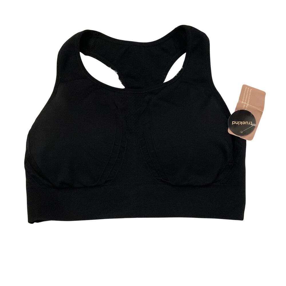 Truekind Daily Comfort reACTIVATE Black Sports Bra‎ - Size Large - NEW
